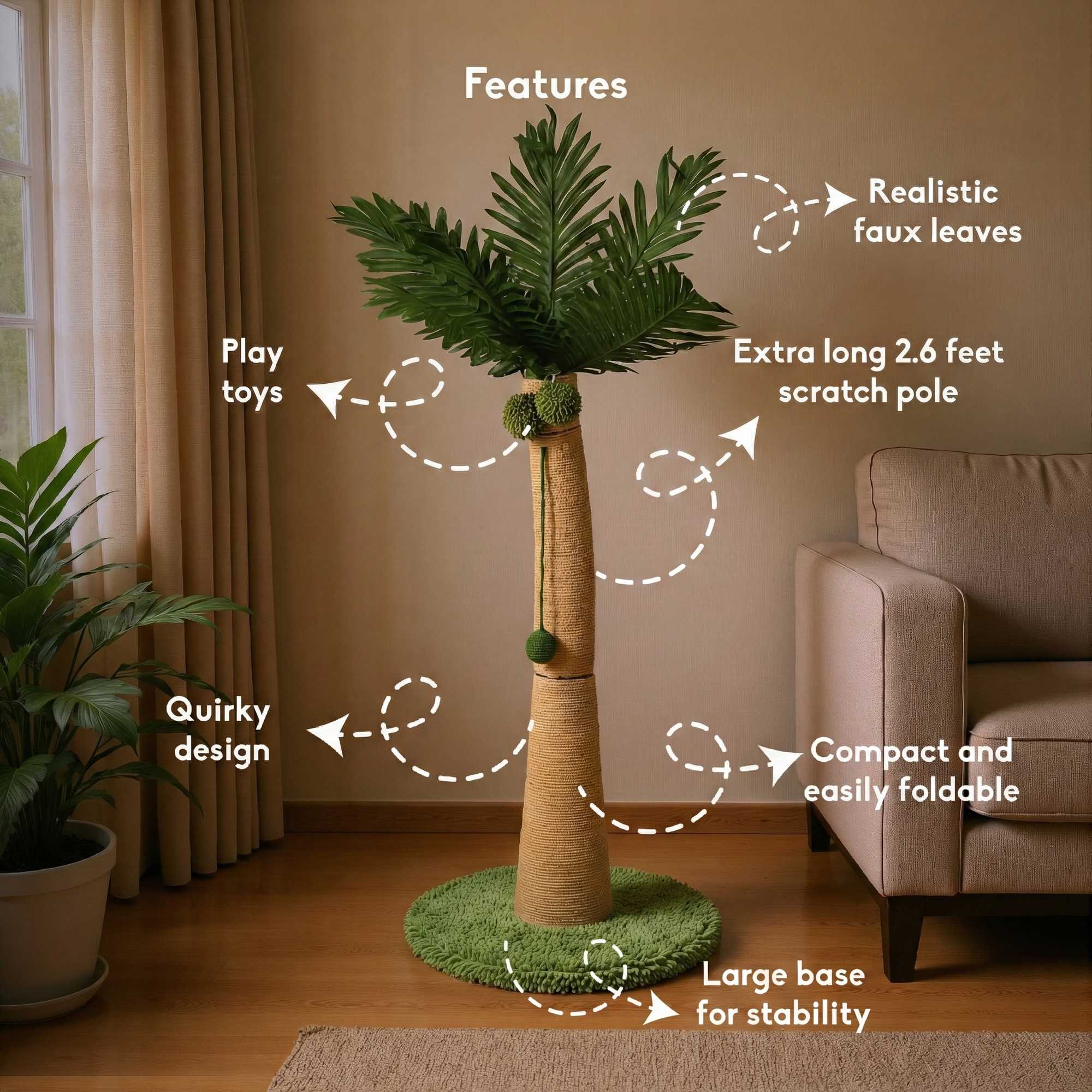Coconut Tree Cat Scratching Post