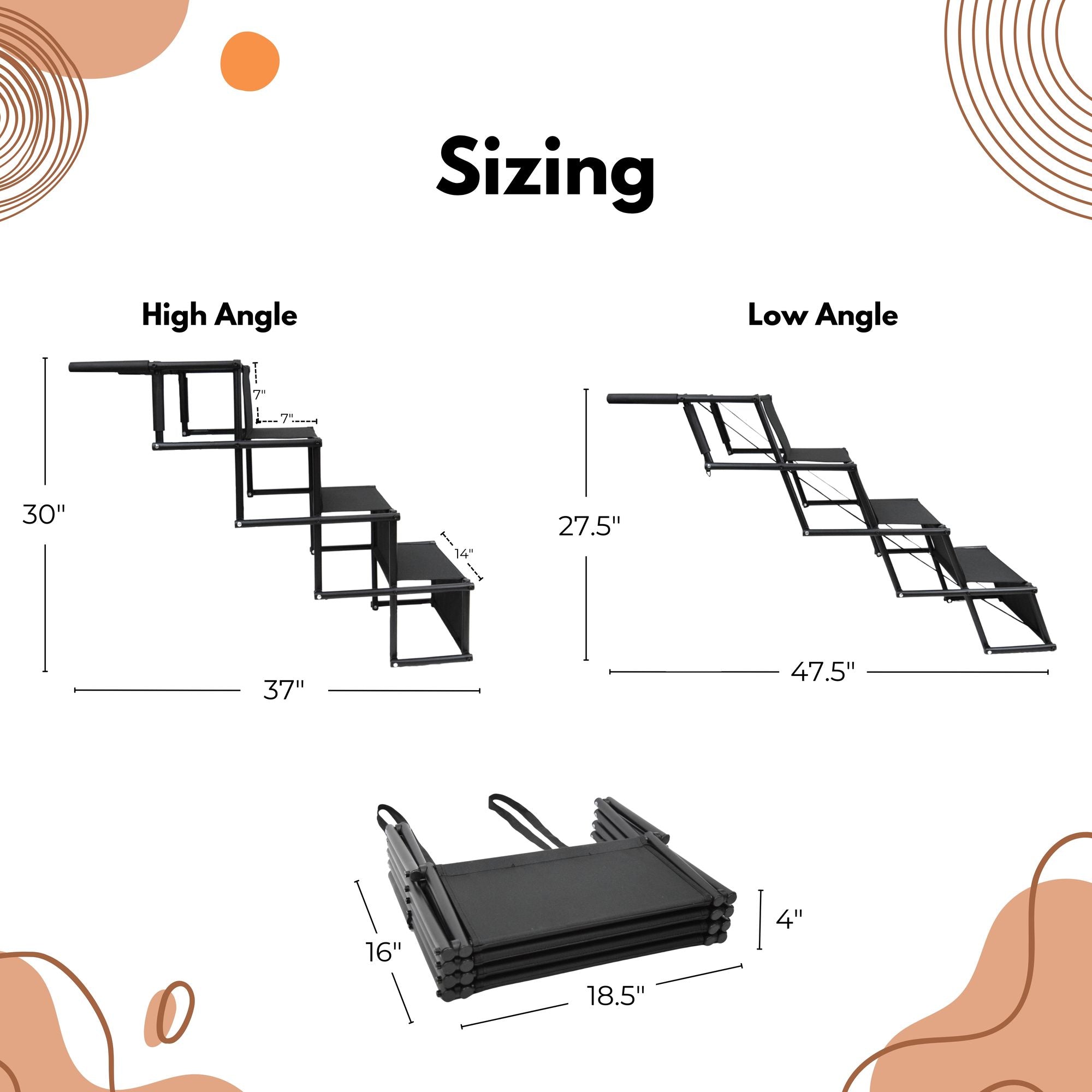 Foldable Car Pet Stairs