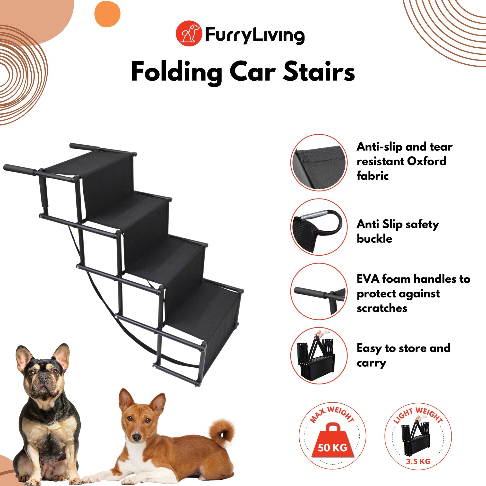 Foldable Car Pet Stairs