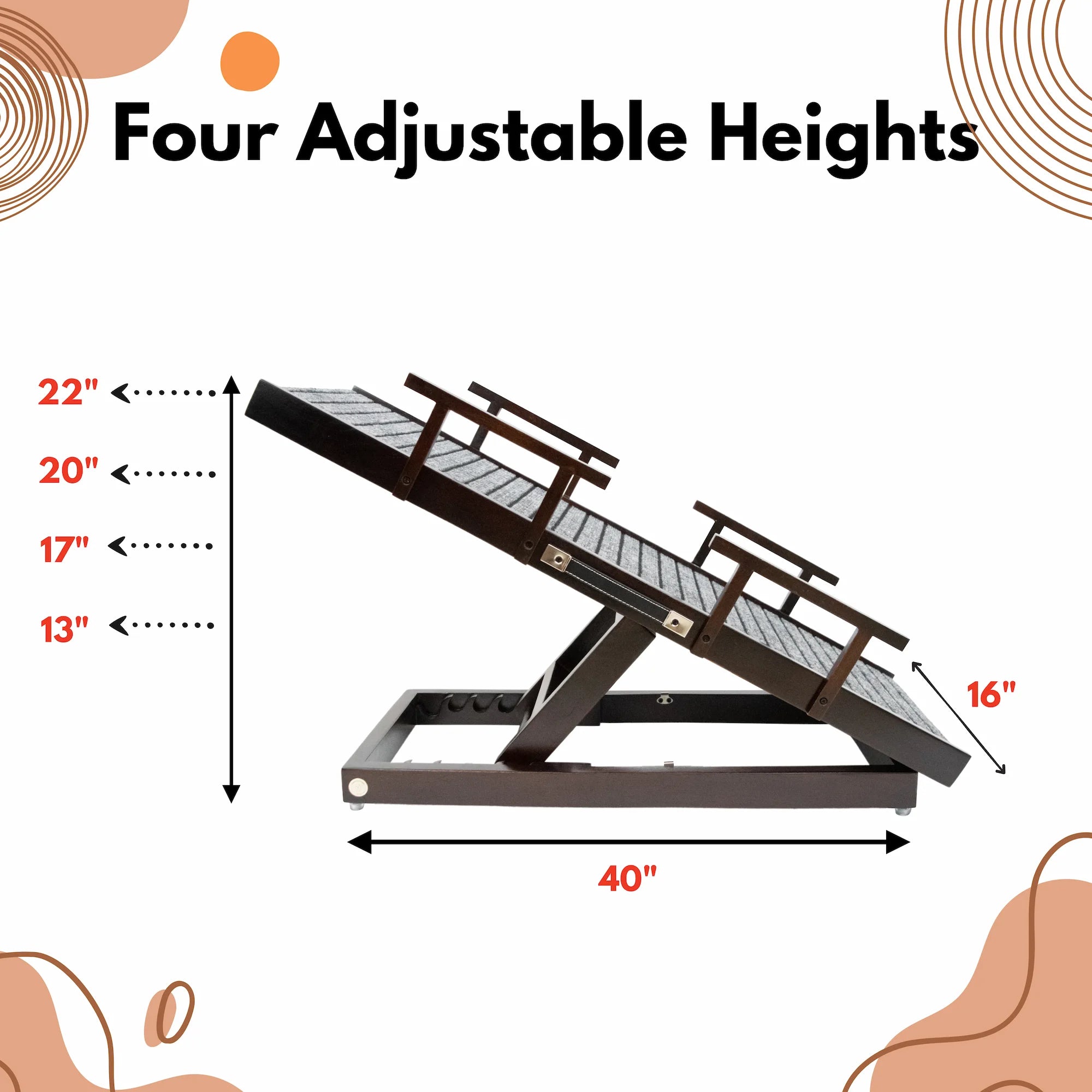 Pet Ramp with Safety Rails (For pets up to 70 kgs)